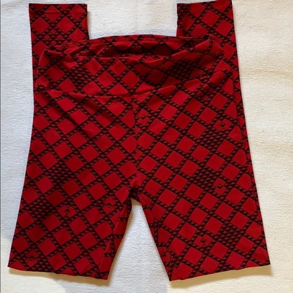 LuLaRoe Leggings One Size Red & Black - Picture 2 of 8